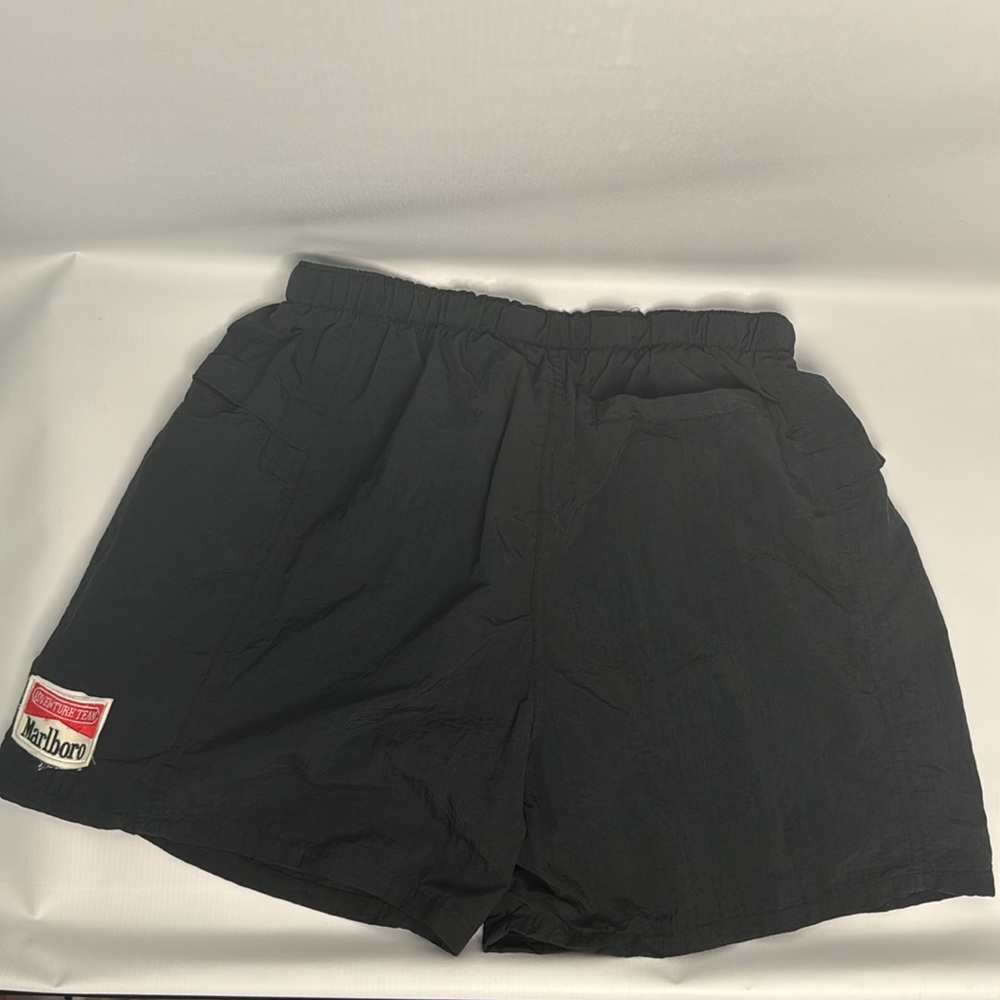 Vintage Marlboro Adventure Team Shorts 90s Black Swim Trunks Lined Made in Korea - Picture 6 of 9
